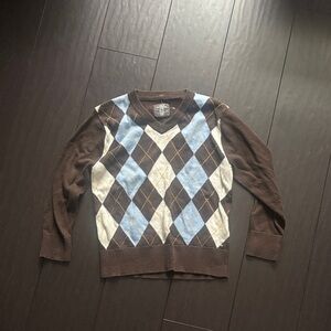 H&M Kids Argyle Sweater in Brown, Blue, and White